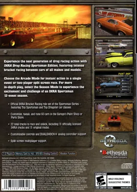 IHRA Drag Racing - Sportsman Edition box cover back